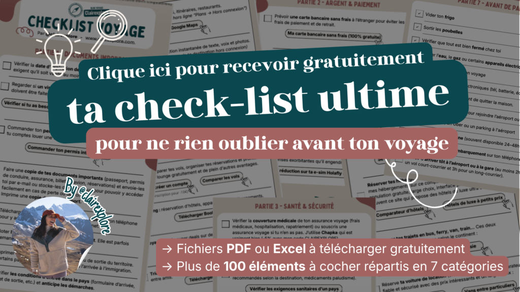 Check list gratuite pour préparer un voyage