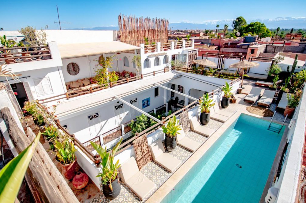 marrakech villa et riads grands groupes chambre piscine