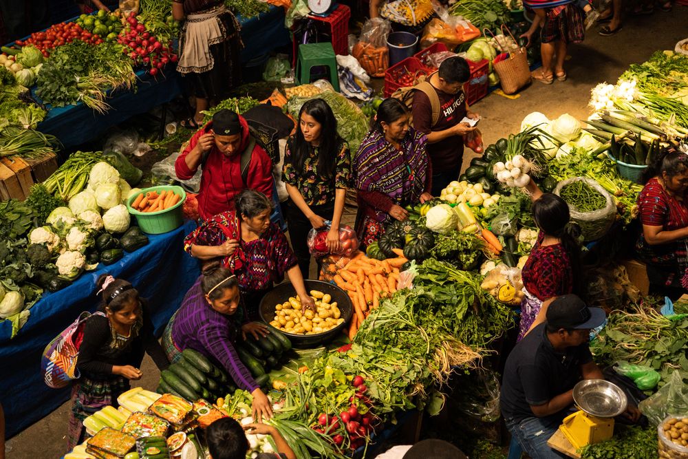 Marché de fruits et légumes Chichicastenango Guatemala 