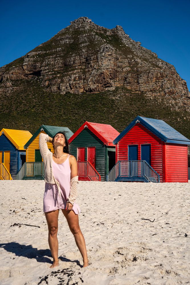 Maisons colorées de Muizenberg berceau du surf - Cape Town, Afrique du Sud 