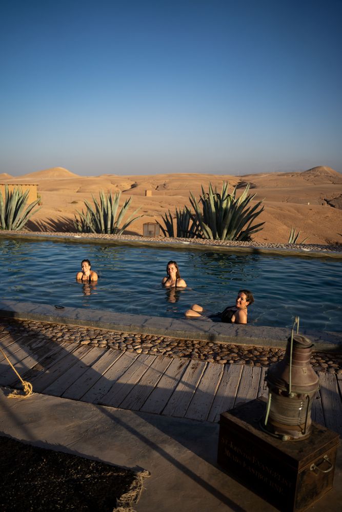 Maroc Désert d'Agafay Marrakech Piscine
