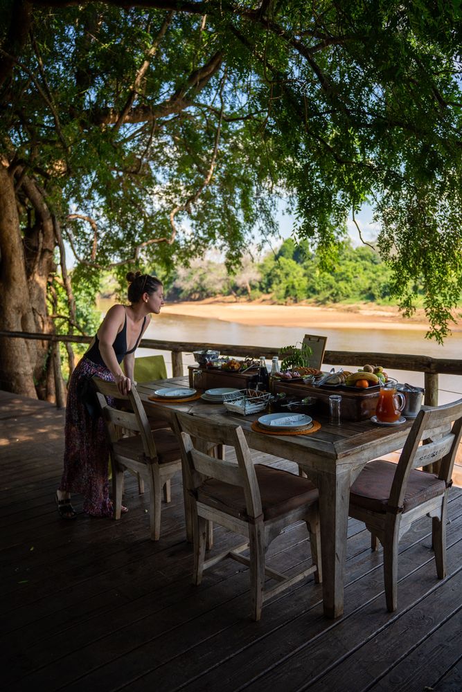 Pafuri Camp Buffet privé servi sur notre table - Lodge Parc Kruger, Afrique du Sud