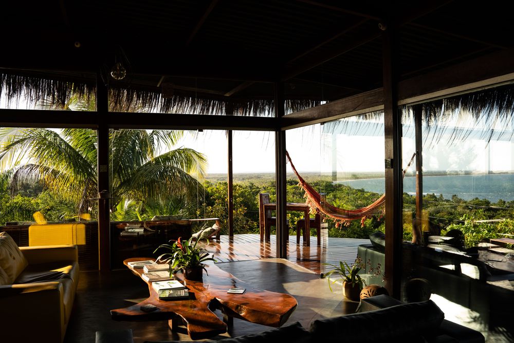 Hôtel Bar Restaurant hamac vue sur la mer Boipeba Morro de Sao Paulo Brésil