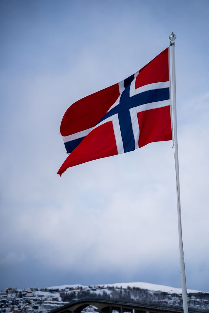 Drapeau Tromsø en Norvège
