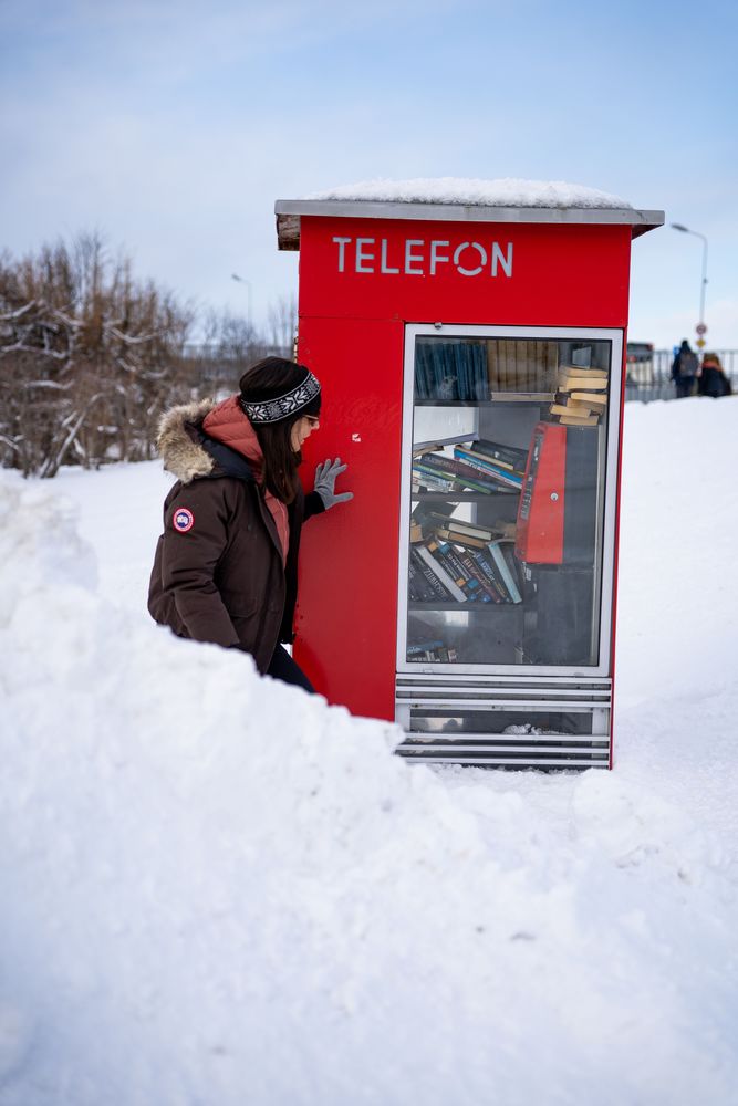 Cabine de téléphone à Tromsø en Norvège