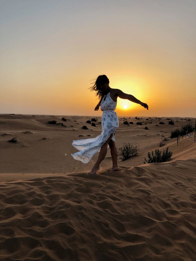 Dubai coucher de soleil désert