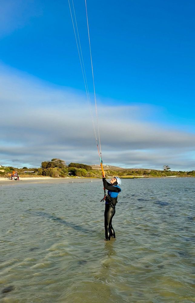 Kite surf au Cap au Lagon Langebaan, Cape Town, Afrique du Sud 