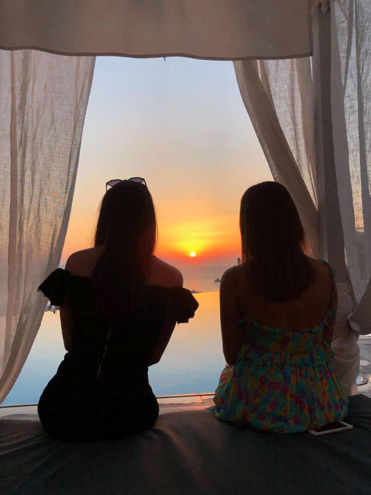 Sunset coucher de soleil Mykonos Grèce