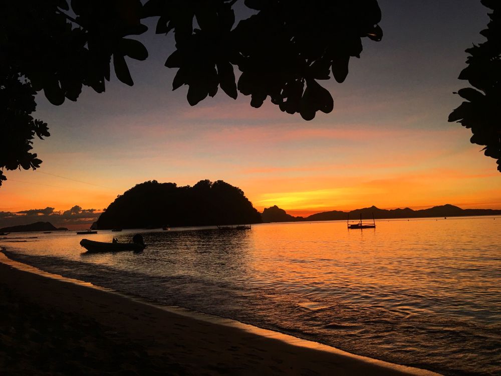 philippines coucher de soleil bateau