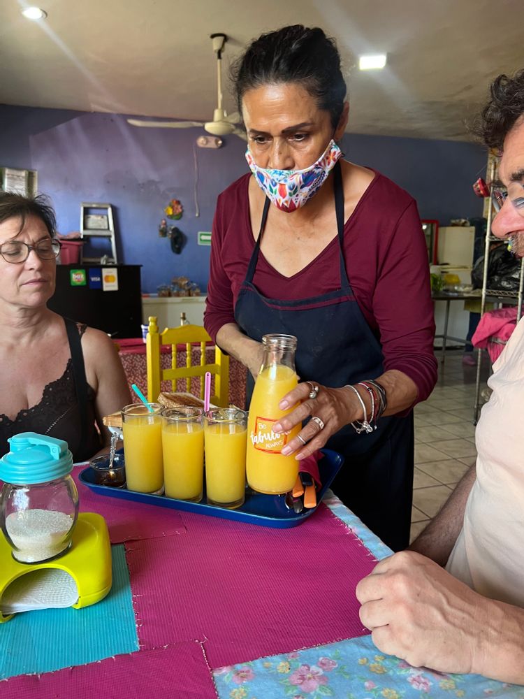 Petit déjeuner restaurant local Playa del Carmen Mexique