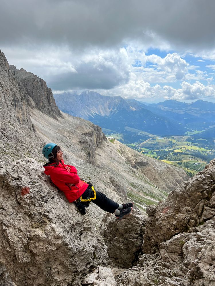 Via Ferrata paso Santner dolomites refuge Fronza Italie