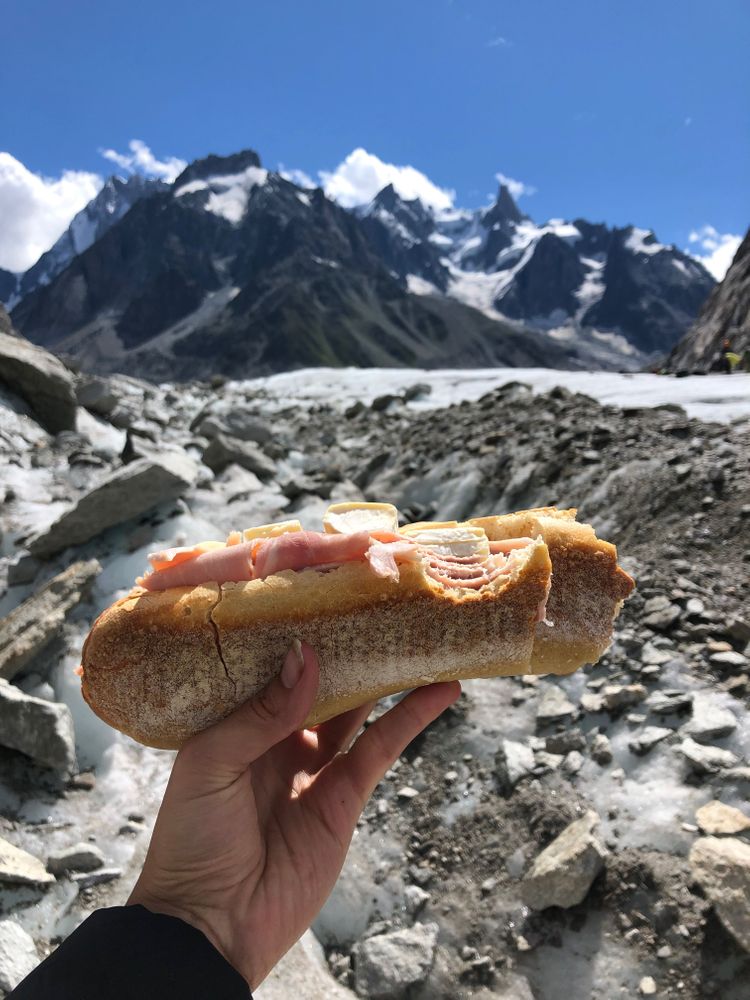 Sandwich Mer de Glace Alpinisme école de glace Chamonix
