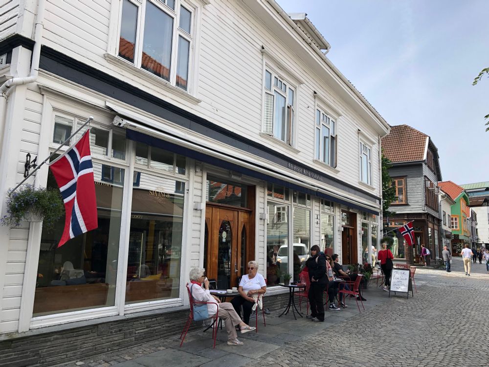 drapeaux norvègiens restaurant Stavanger Norvège