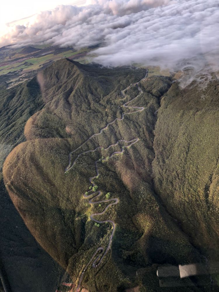 réunion vue hélicoptère île