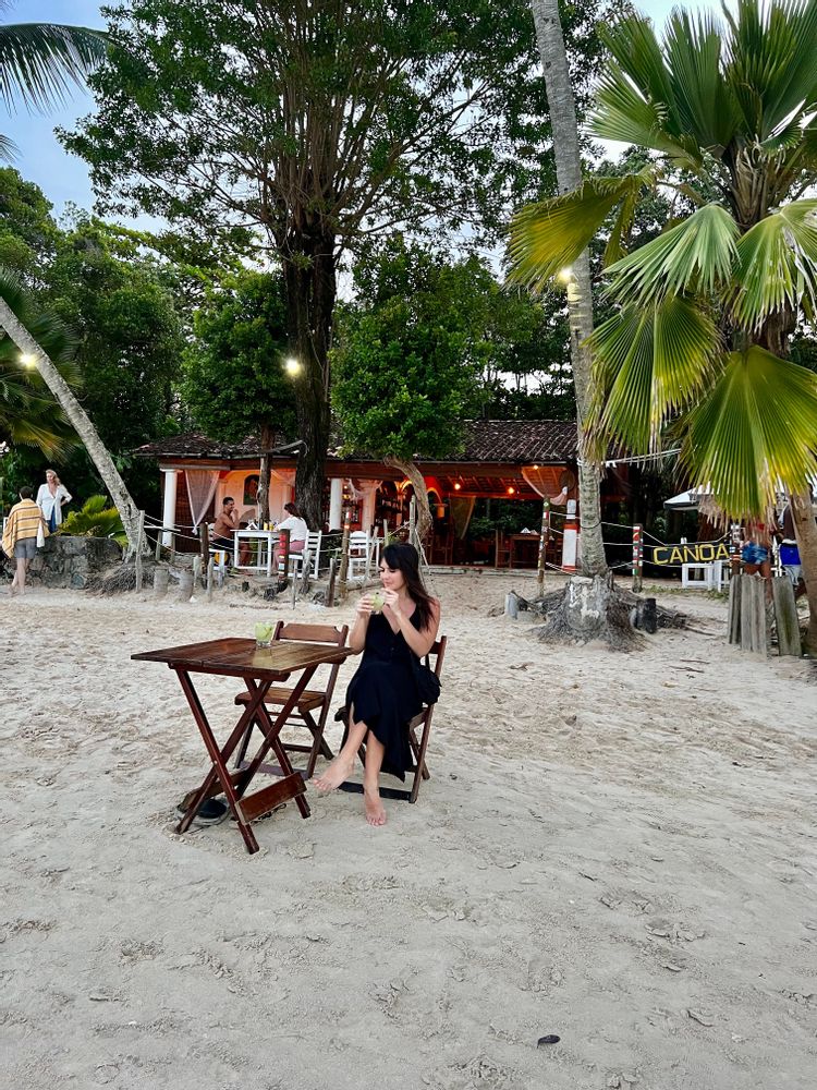 Restaurant sur la plage Tinharé Morro de Sao Paulo Brésil