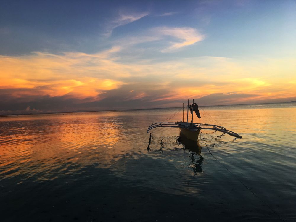 philippines coucher de soleil bateau