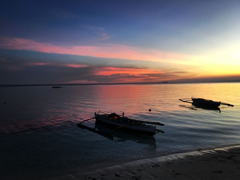 philippines coucher de soleil bateau