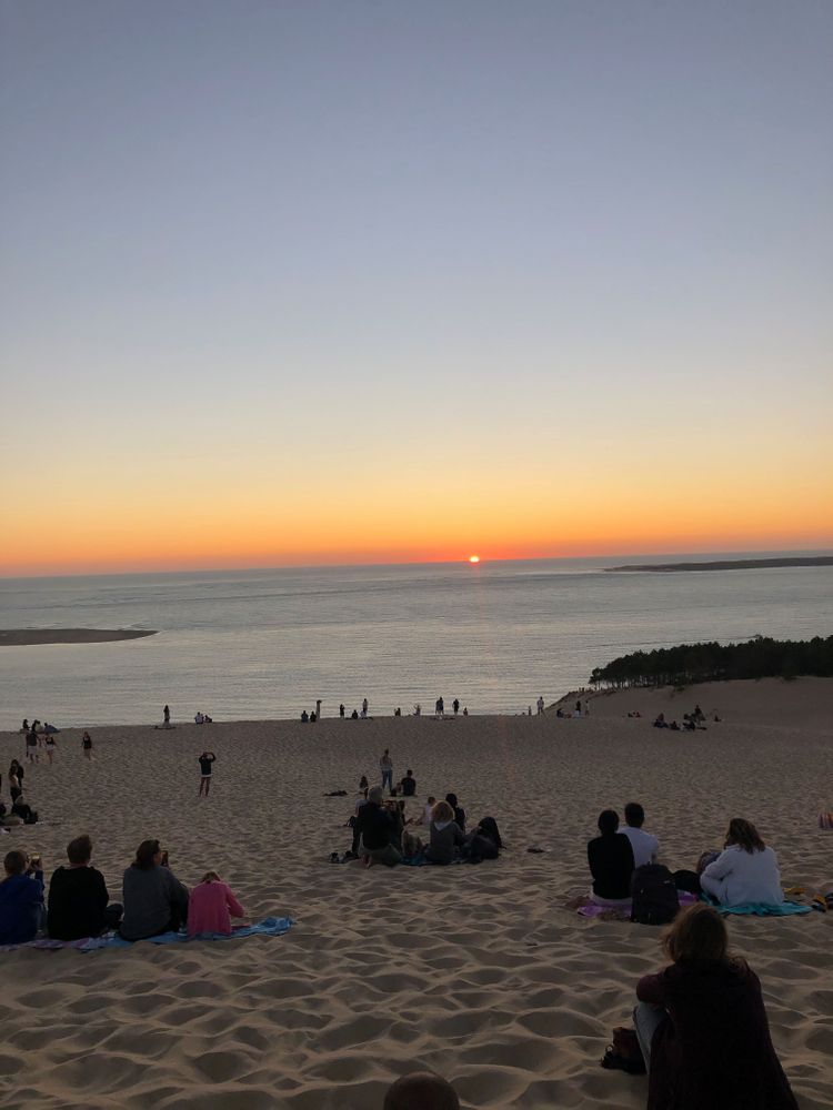 dune du pilat coucher du soleil arcachon France
