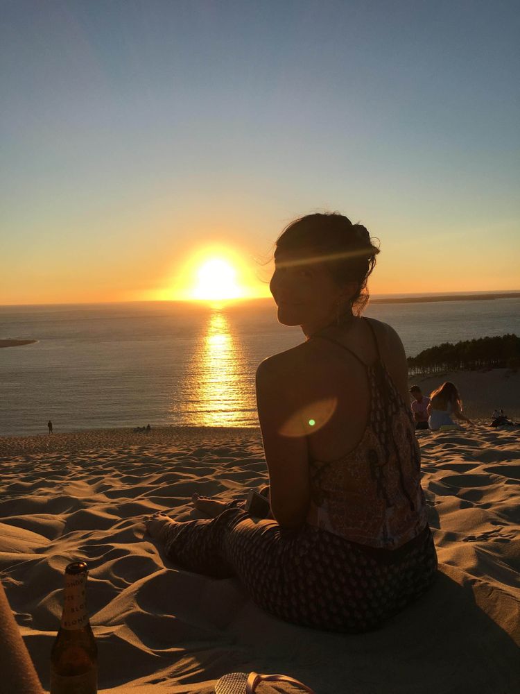 dune du pilat coucher du soleil arcachon France
