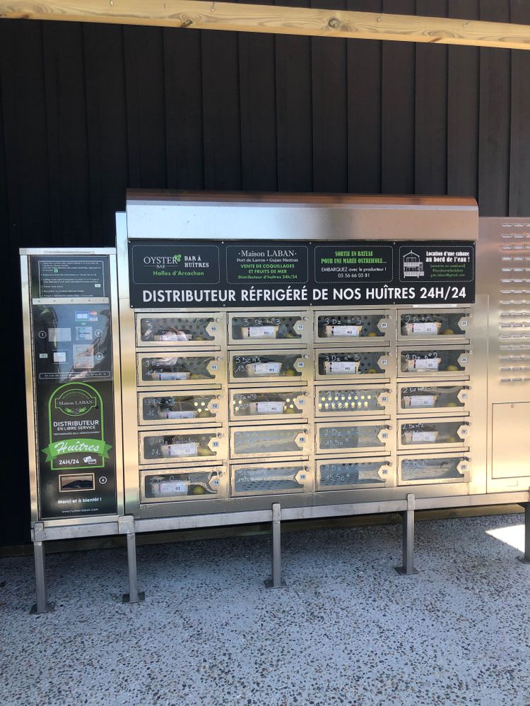 Distributeur réfrigéré d'huitres Arcachon France