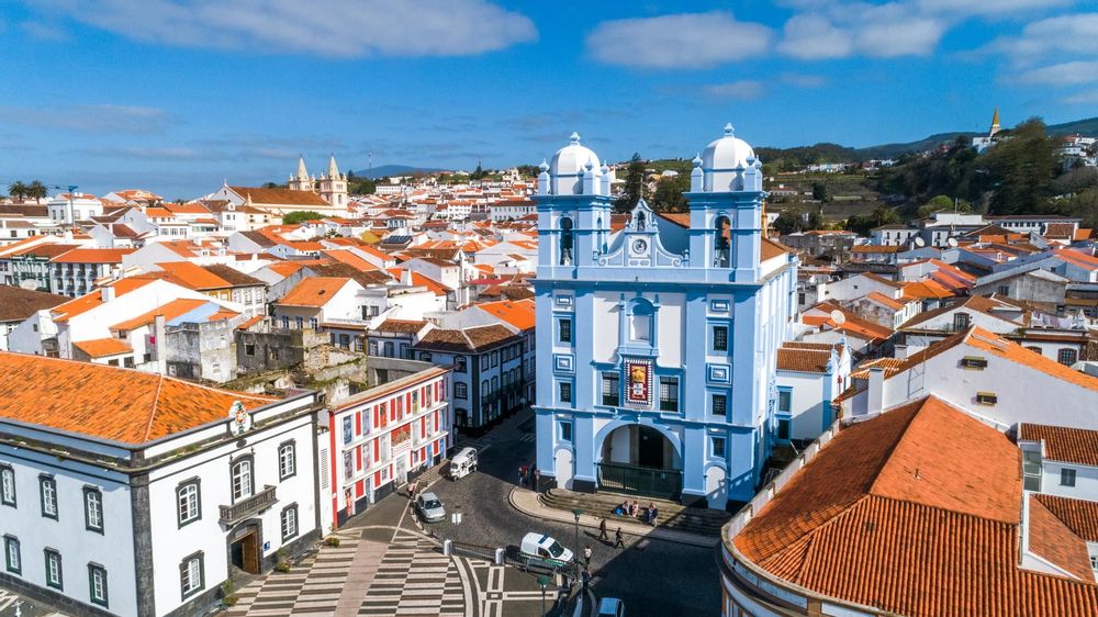 Angra do Heroismo vue de drone Terceira Açores