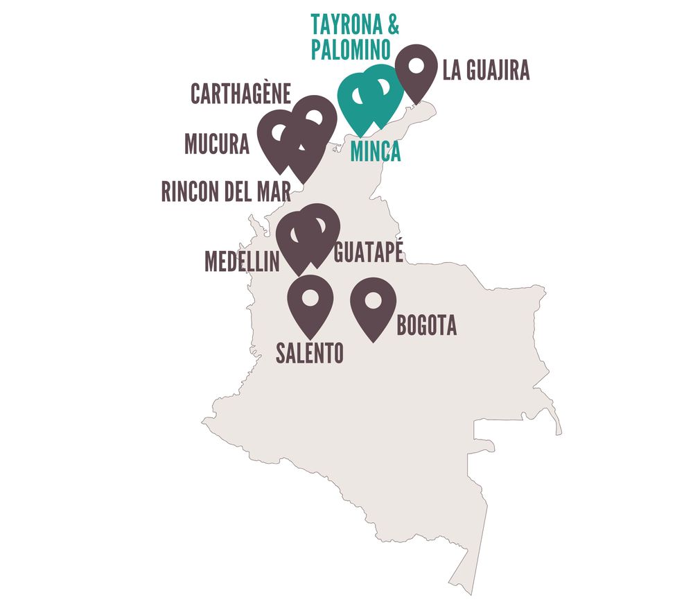 Carte Colombie - itinéraire de 3 semaines en Colombie