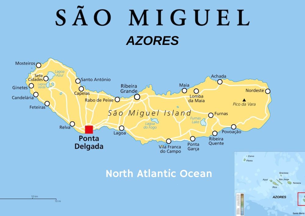 Carte de Sao Miguel, Açores