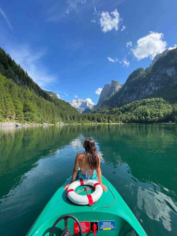 lac gosausee autriche barque