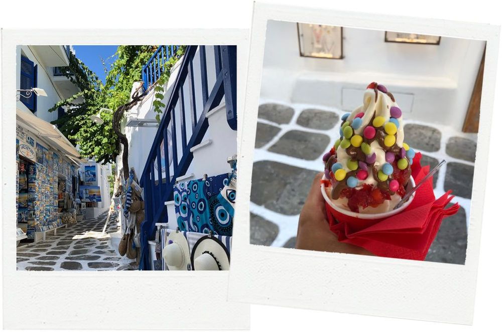 glace Mykonos Grèce ruelles