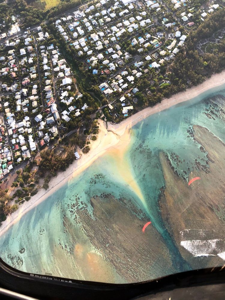 littoral vue hélicoptère mer ile de la réunion