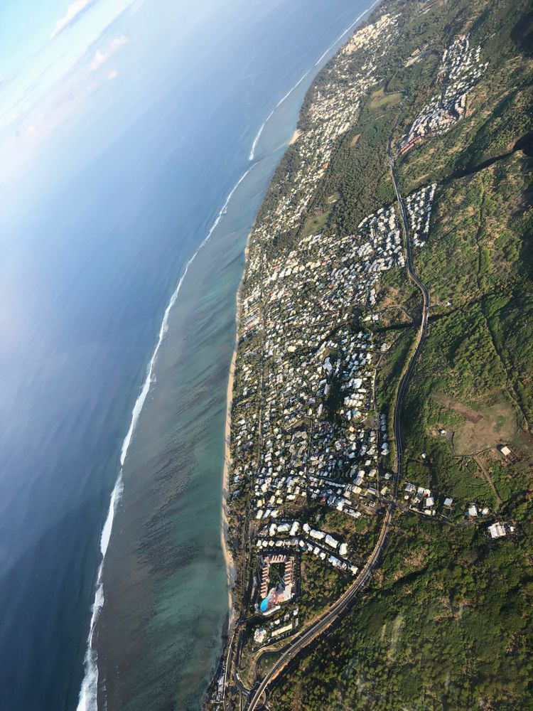 vue sur la mer baptême d'hélicoptère