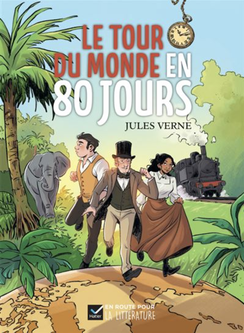 Couverture du livre Le Tour du monde en quatre-vingts jours Jules Verne